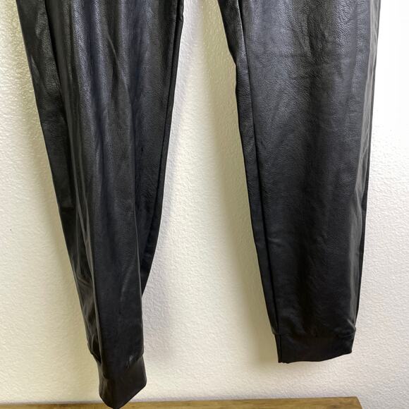 Commando Faux Leather Jogger Pants Small Black Womens Stretch Tapered - Picture 4 of 9